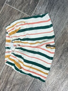 Striped Cotton Kids Shorts in Cream, Green, Pink & Gold from Zara